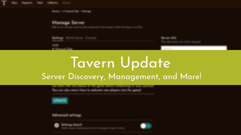 Tavern Update - Servers Page